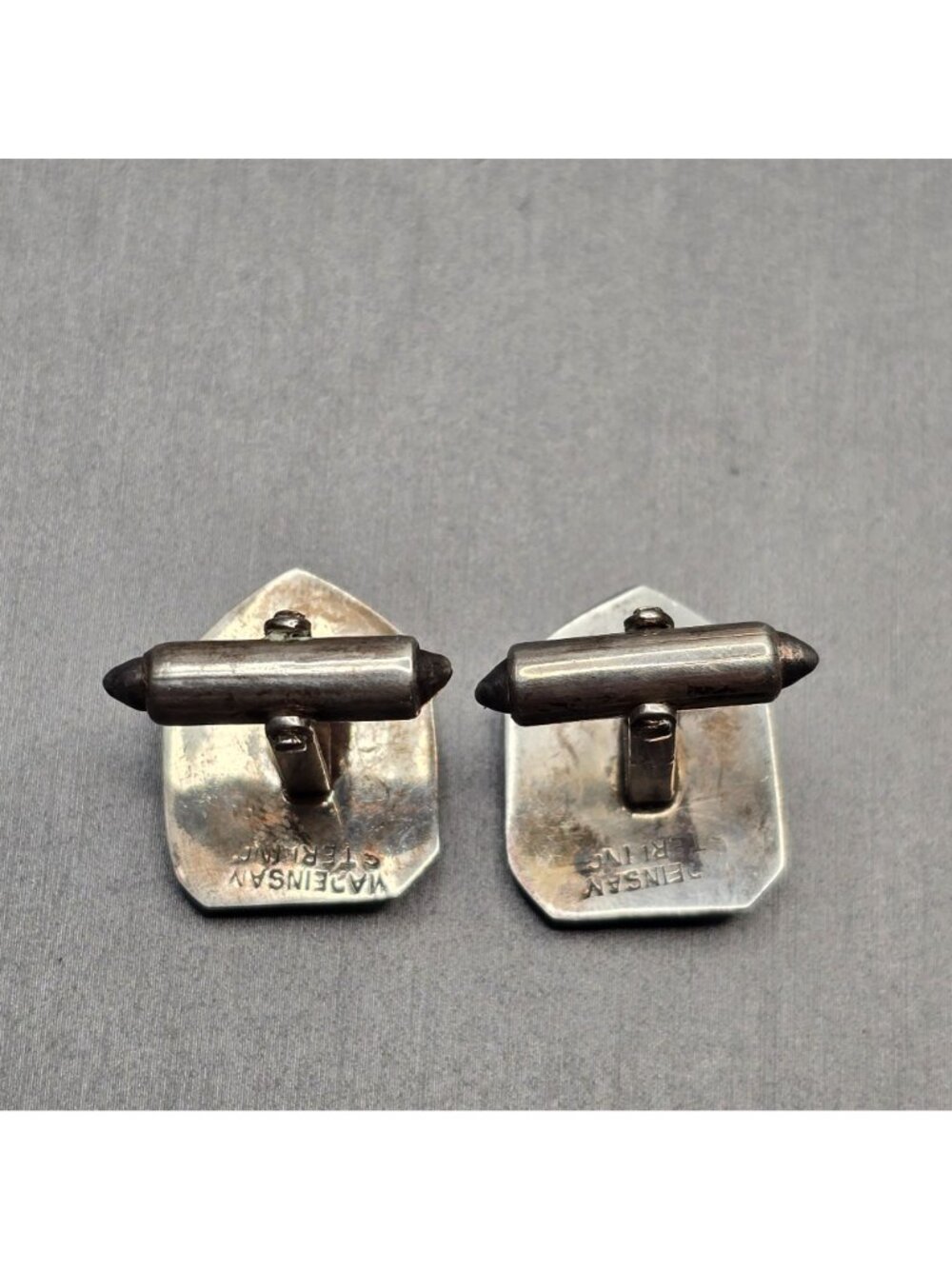 Vintage Willy Co Sterling Silver Niello Cufflinks Thai Goddess Signed Siam - Picture 5 of 10
